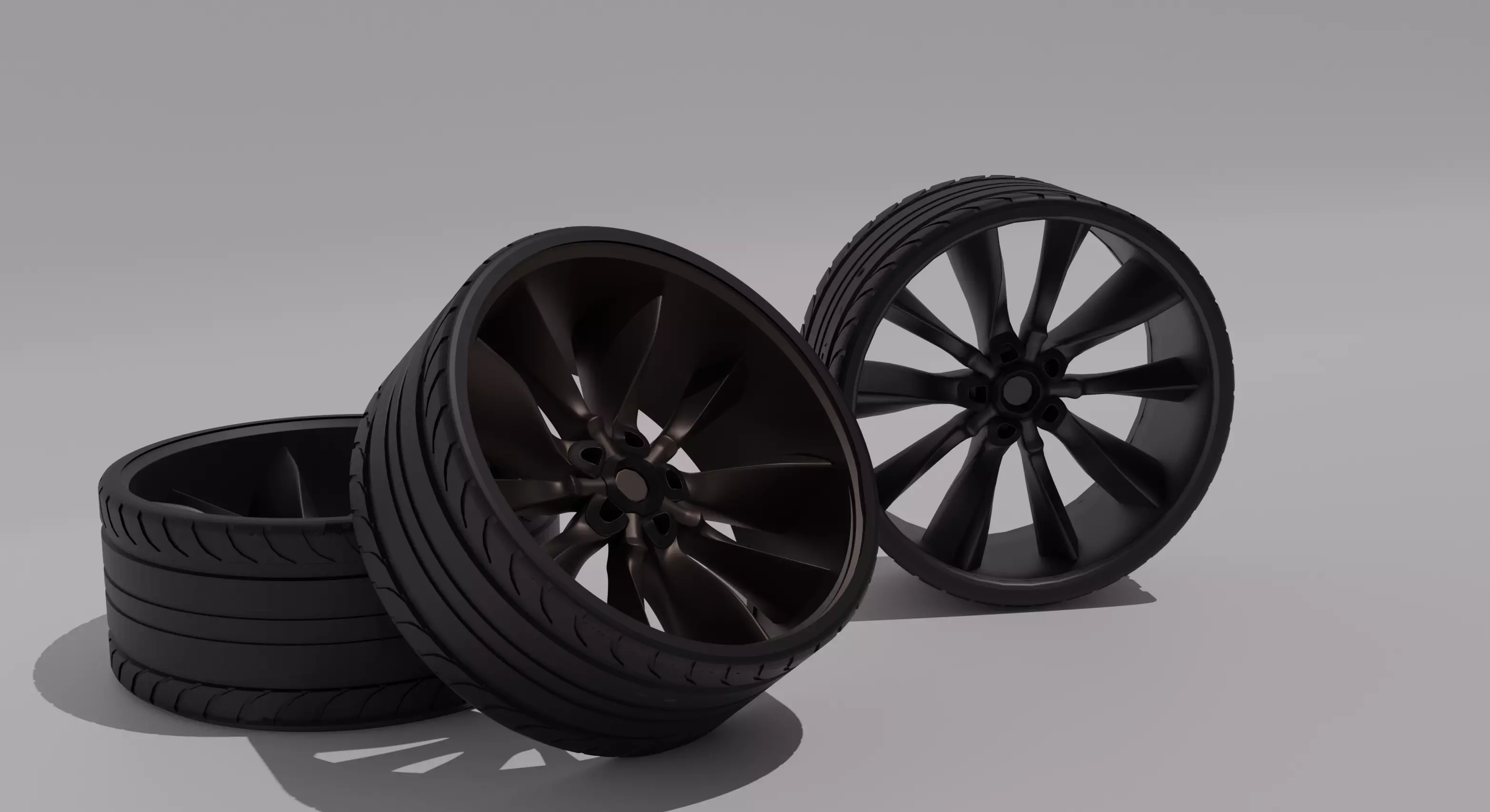 Sport Wheels Low-poly 3D model