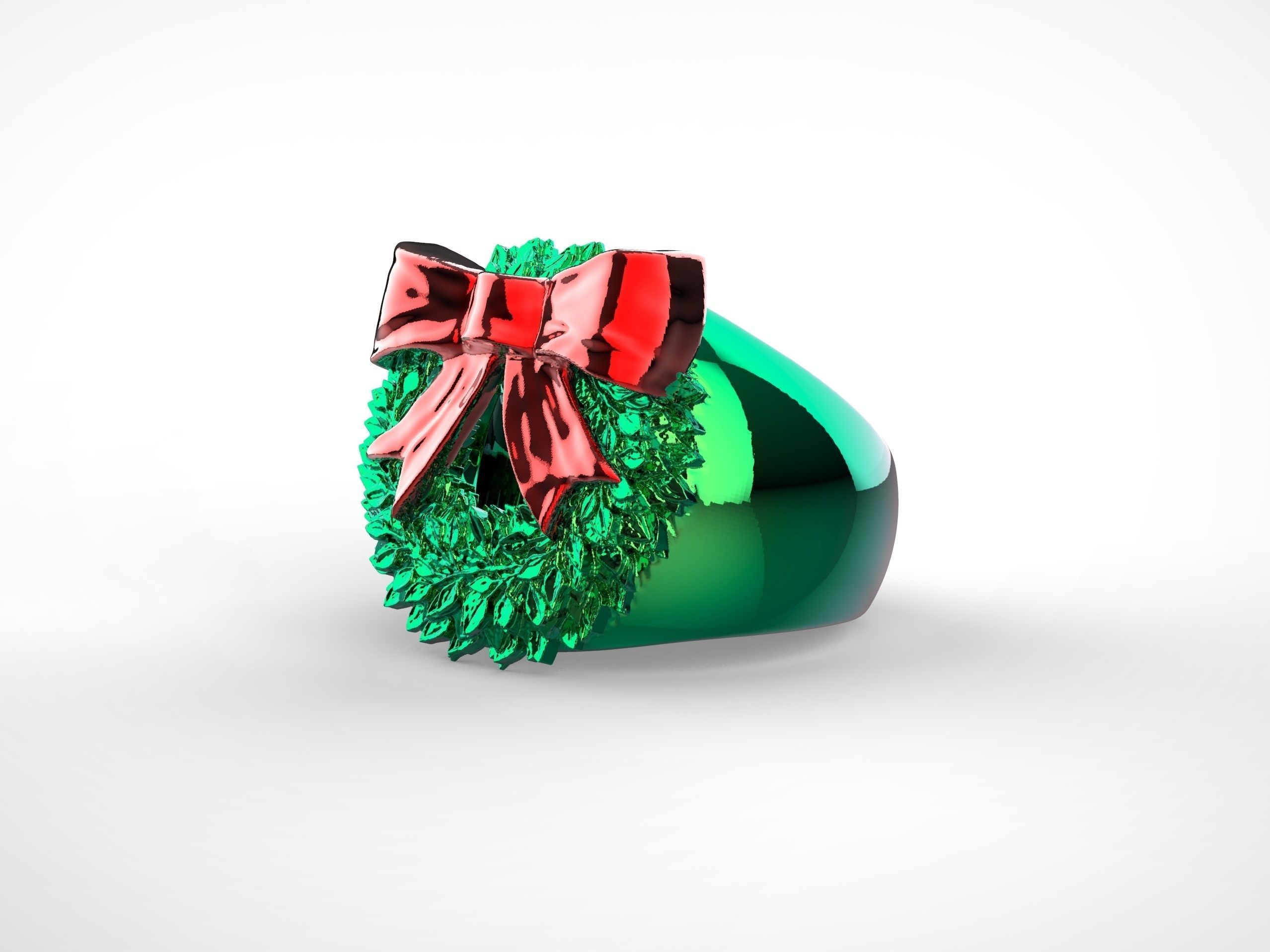 Santa Claus Christmas Ring 3D print model_1