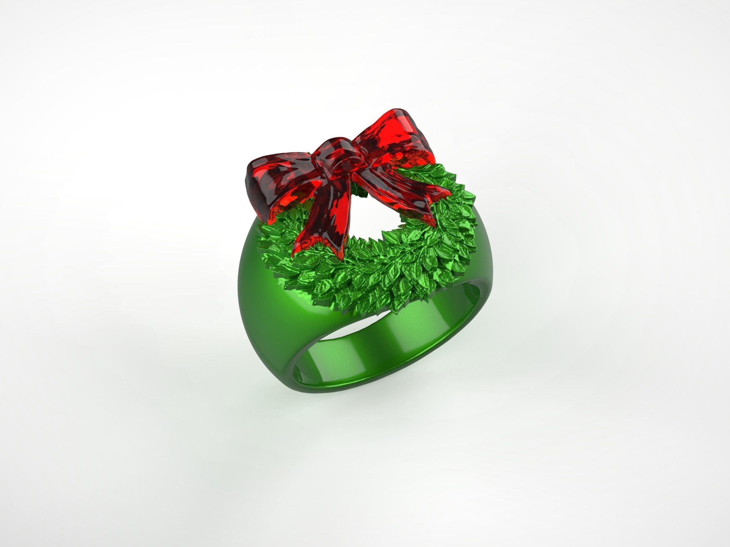 Santa Claus Christmas Ring 3D print model_5
