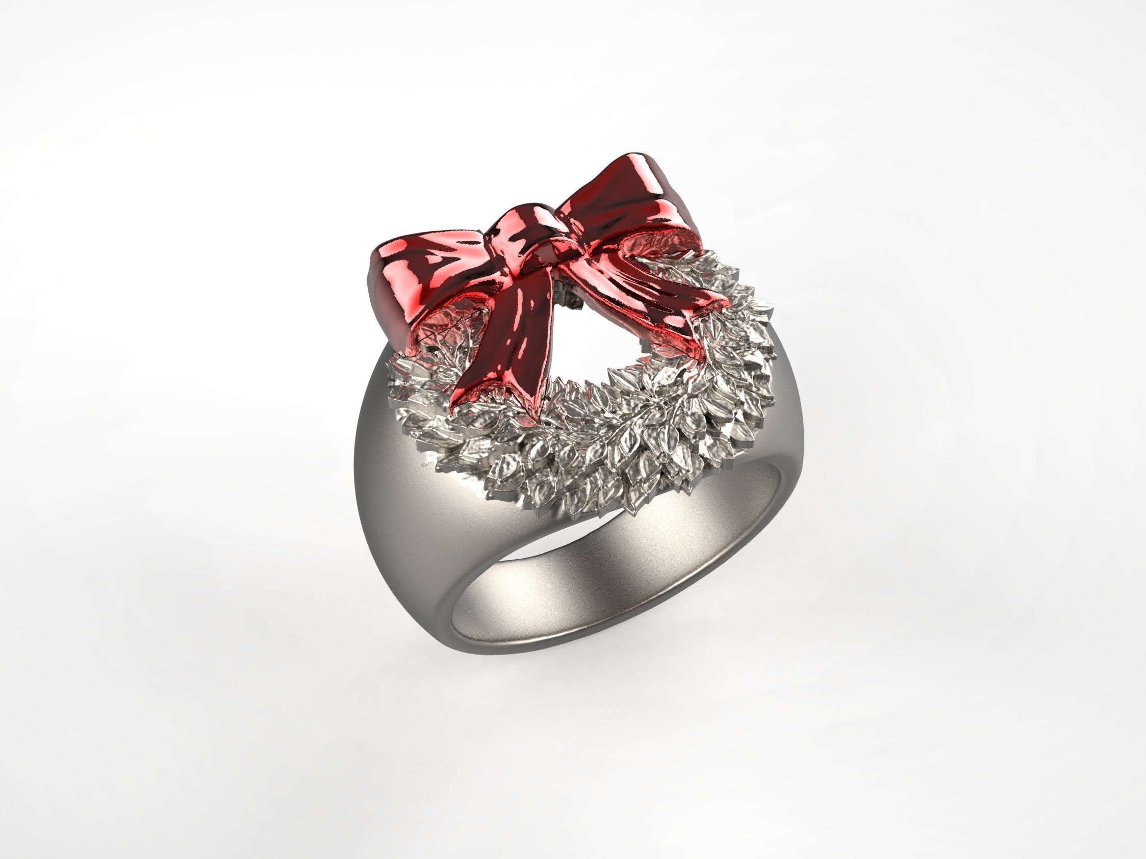 Santa Claus Christmas Ring 3D print model_4