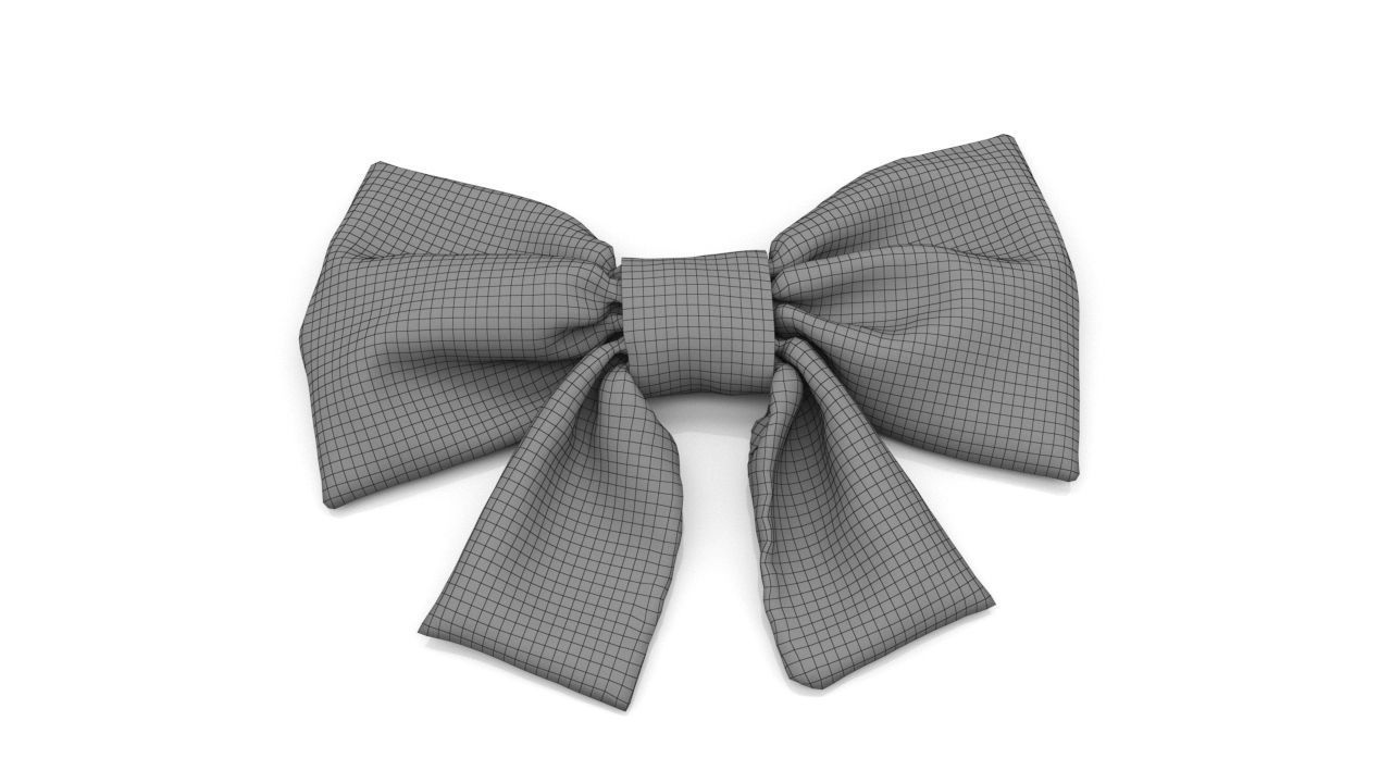 Fabric Bow set Low-poly 3D model_8