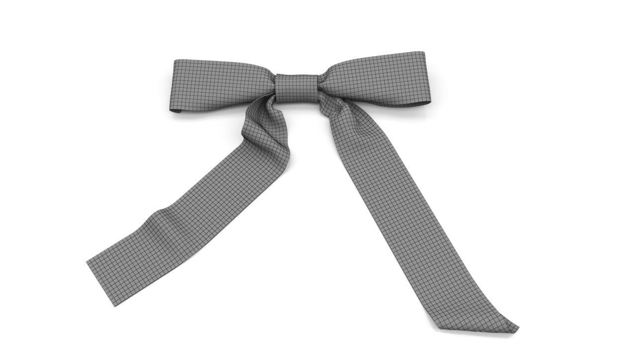 Fabric Bow set Low-poly 3D model_10