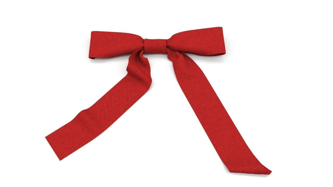 Fabric Bow set Low-poly 3D model_9