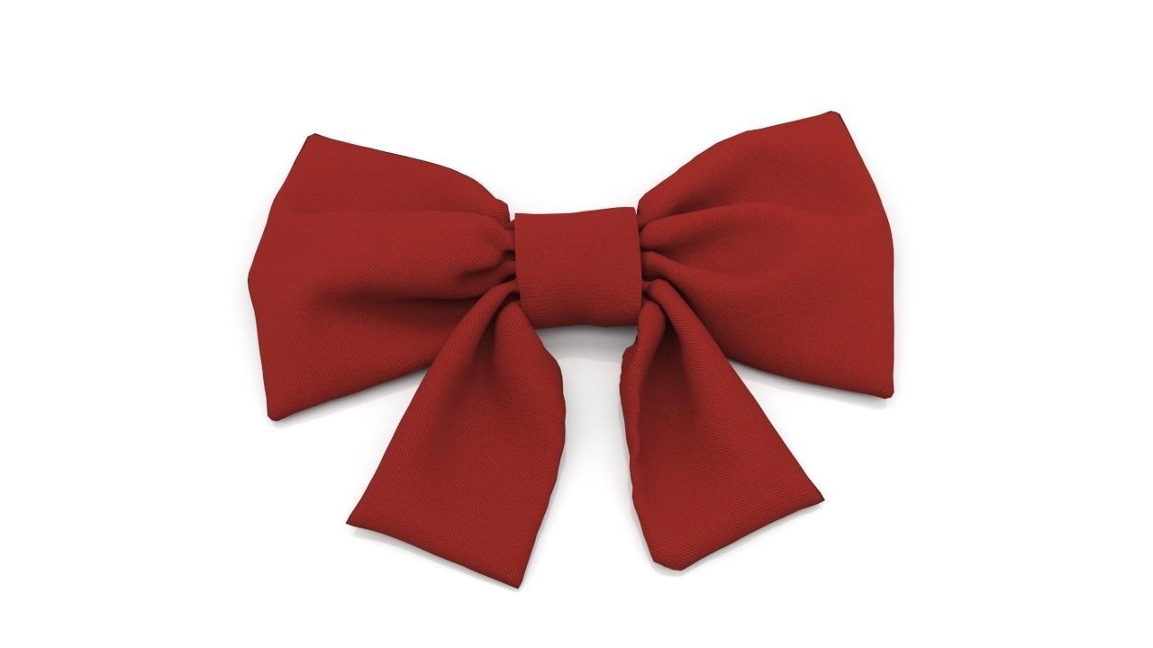 Fabric Bow set Low-poly 3D model_7