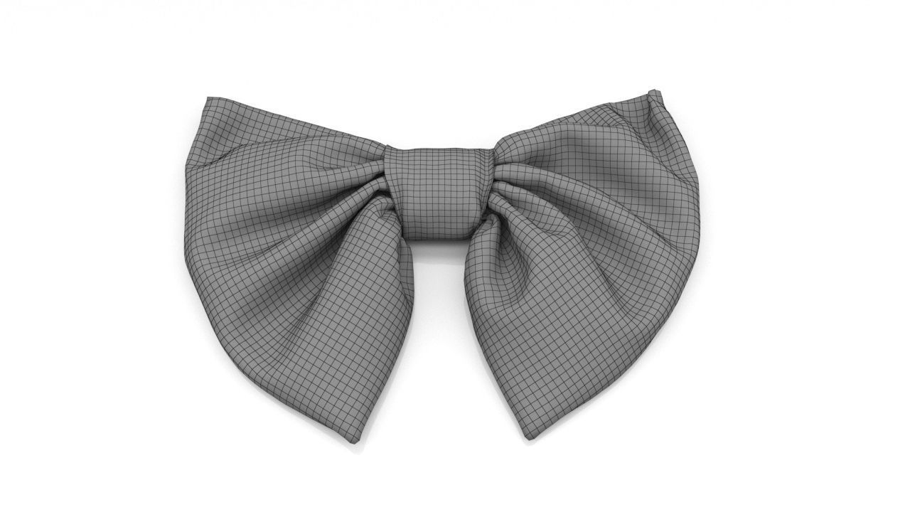 Fabric Bow set Low-poly 3D model_4