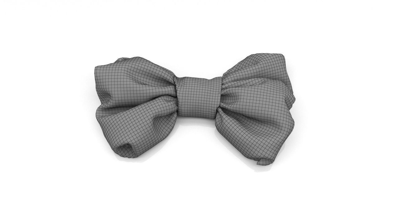 Fabric Bow set Low-poly 3D model_6
