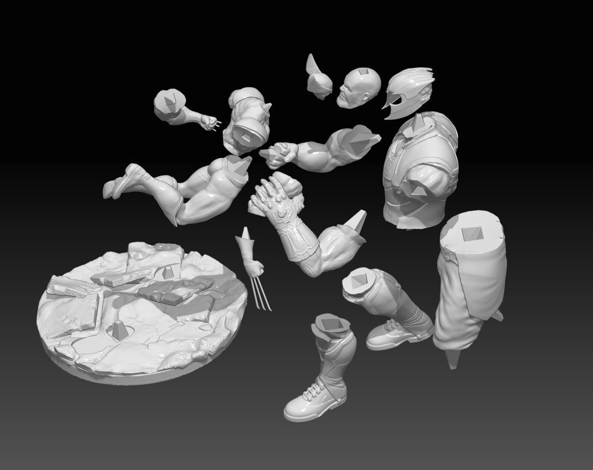 Thanos vs Wolverine 3D print model_9
