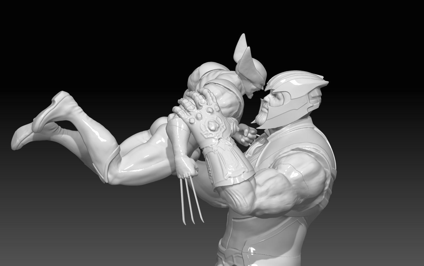 Thanos vs Wolverine 3D print model_5