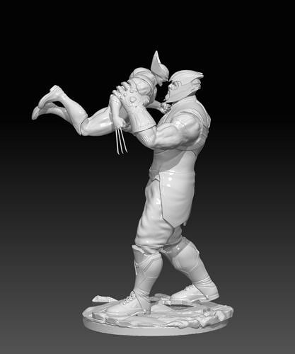 Thanos vs Wolverine 3D print model
