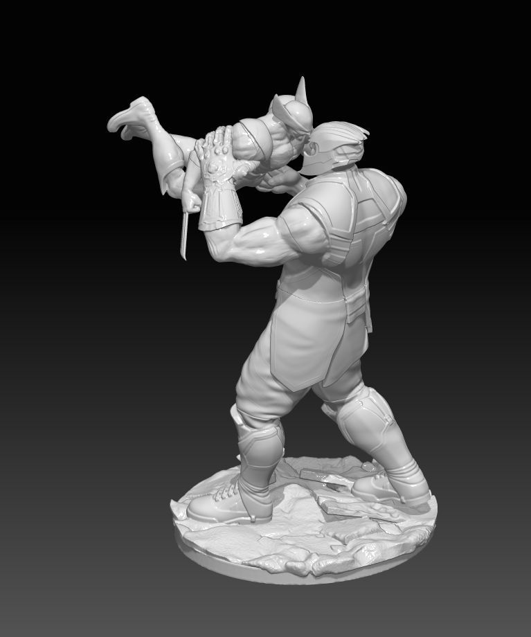 Thanos vs Wolverine 3D print model_1
