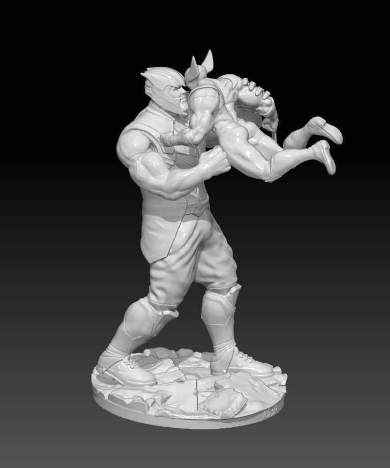 Thanos vs Wolverine 3D print model_3