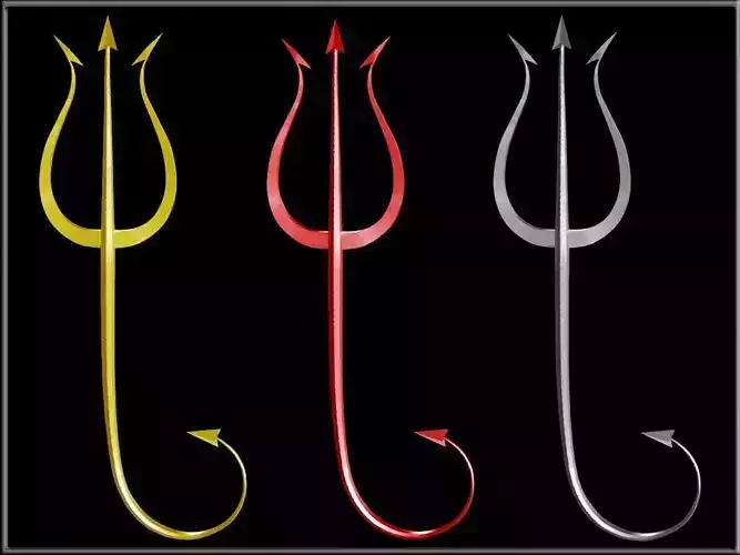 Trident devil fork Low-poly 3D model