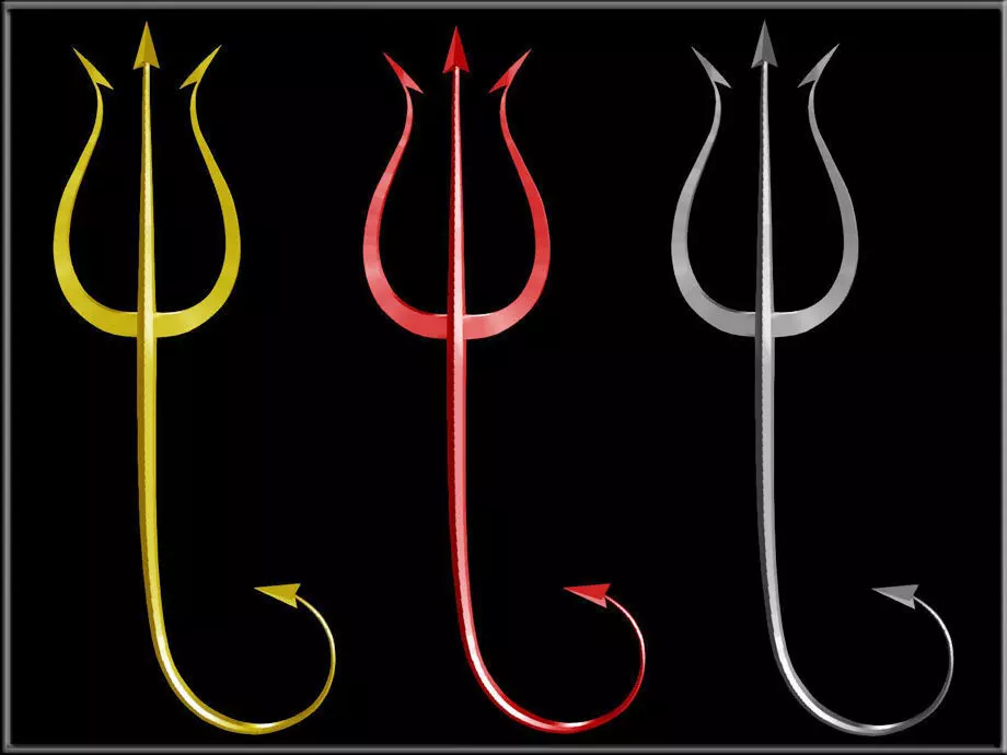 Trident devil fork Low-poly 3D model