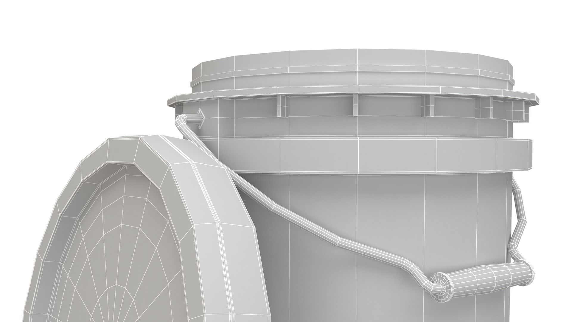 Food Grade 5l Plastic Bucket Yellow 3D model_8