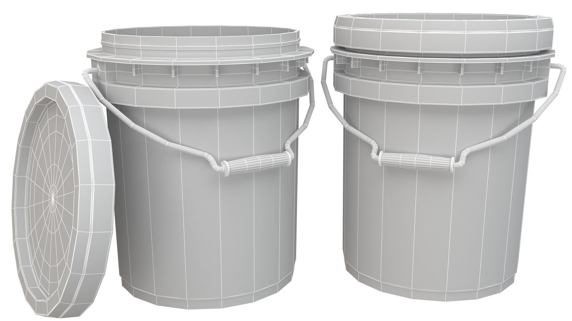 Food Grade 5l Plastic Bucket Yellow 3D model_7
