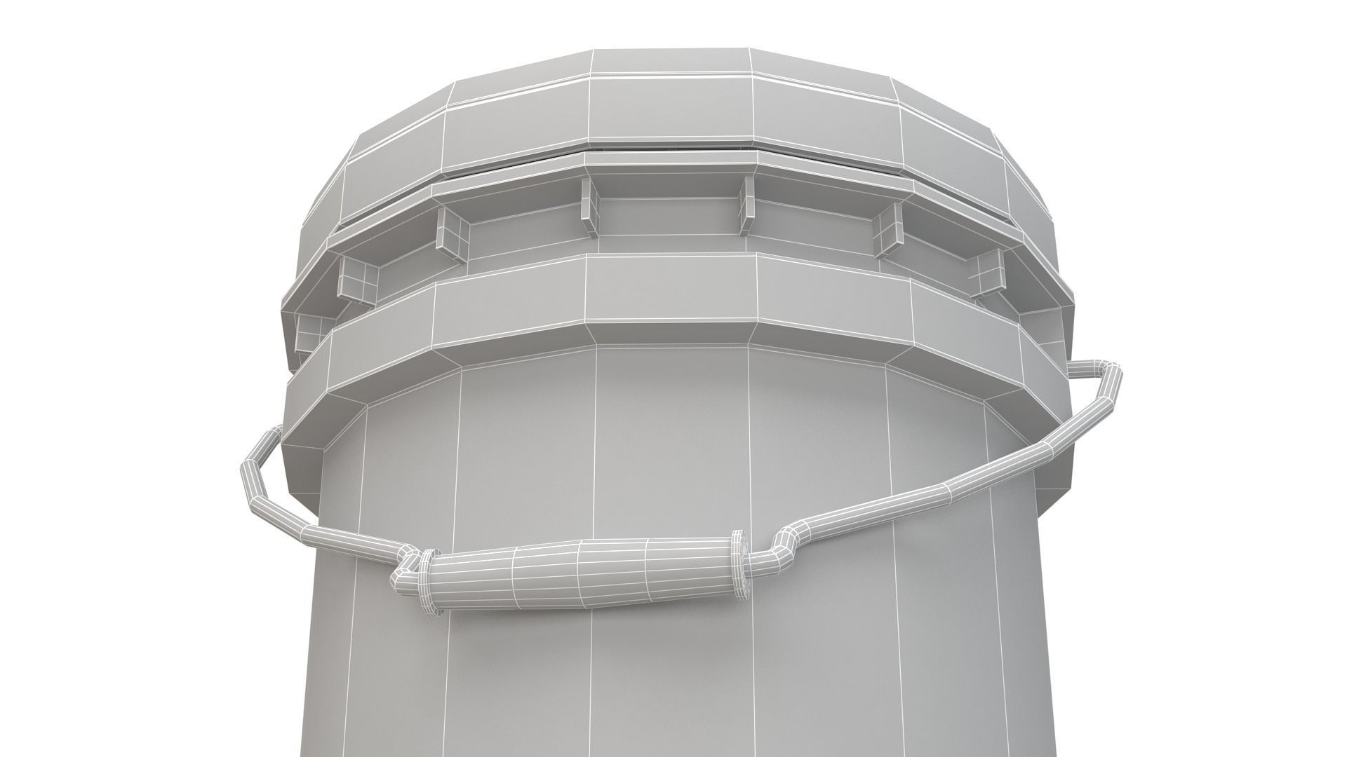 Food Grade 5l Plastic Bucket Yellow 3D model_9