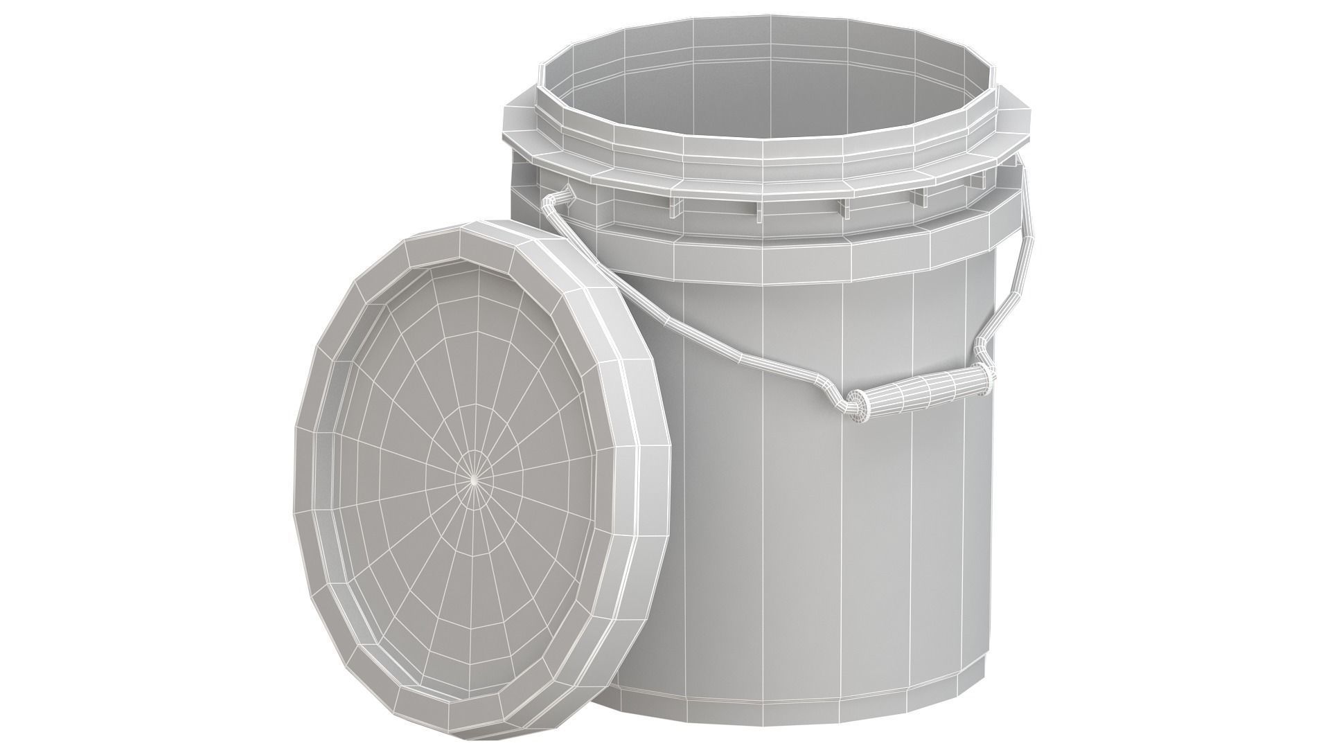 Food Grade 5l Plastic Bucket Yellow 3D model_5