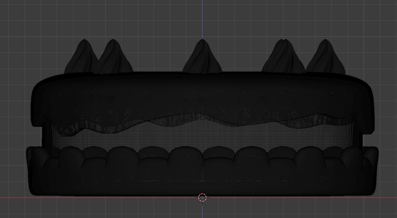 3d cake chocolate Low-poly 3D model_1