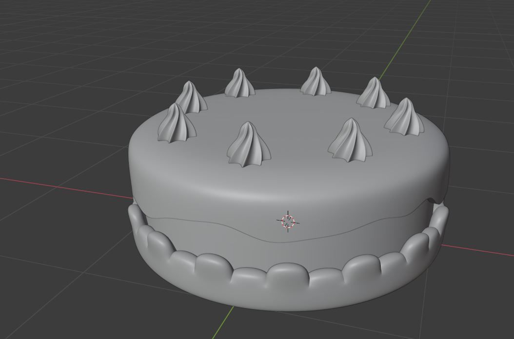 3d cake chocolate Low-poly 3D model_4