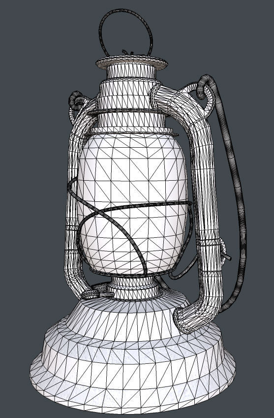 OLD Rusty Storm Lantern Lamp Low Poly Game Ready 3D Model Free low-poly 3D model_19