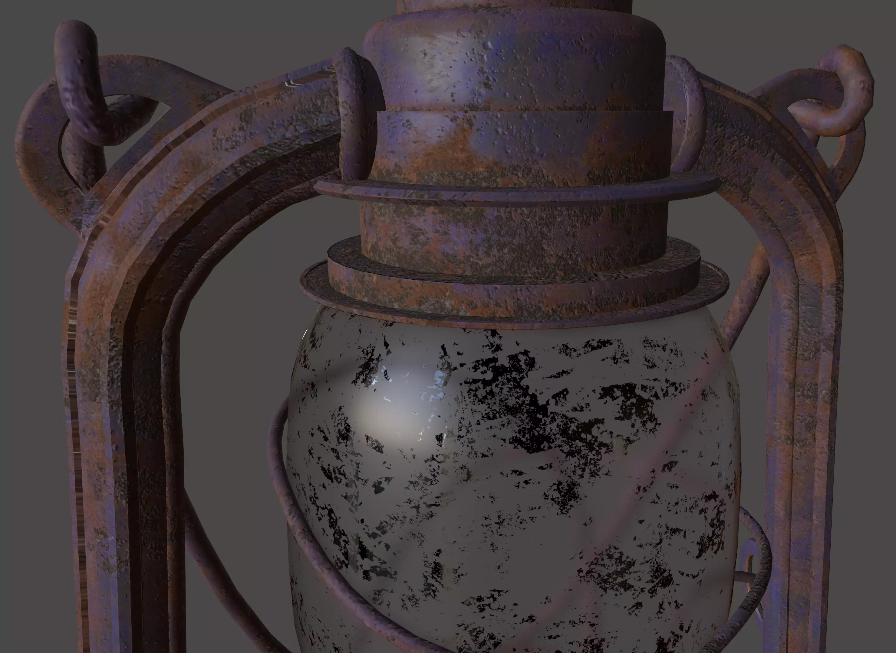 OLD Rusty Storm Lantern Lamp Low Poly Game Ready 3D Model Free low-poly 3D model_0