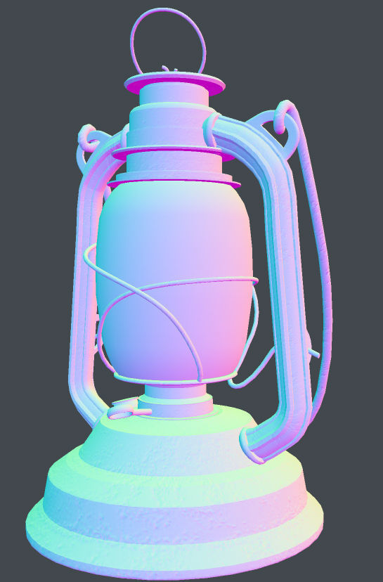 OLD Rusty Storm Lantern Lamp Low Poly Game Ready 3D Model Free low-poly 3D model_20