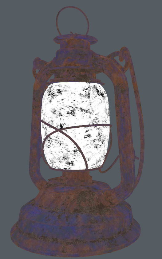 OLD Rusty Storm Lantern Lamp Low Poly Game Ready 3D Model Free low-poly 3D model_22