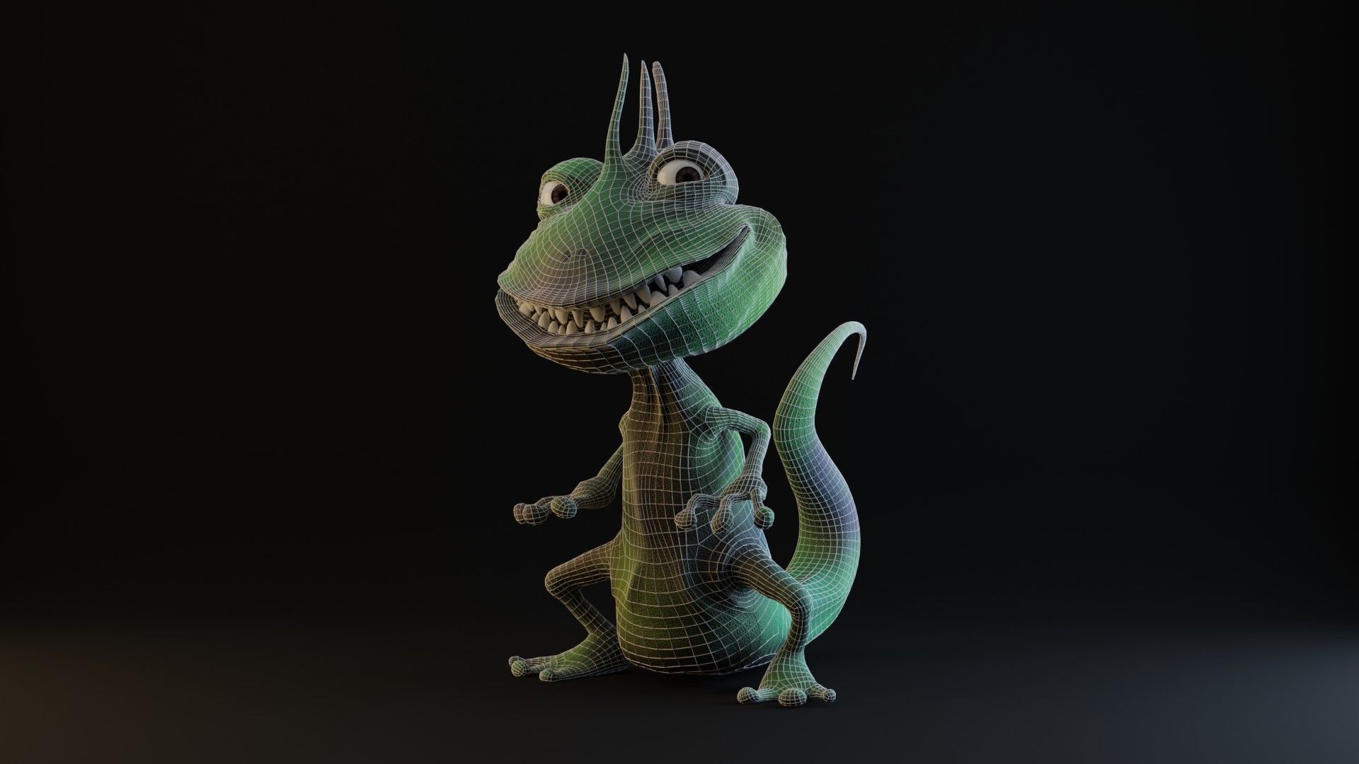 Frogski 3D model dinosaur Low-poly 3D model_1