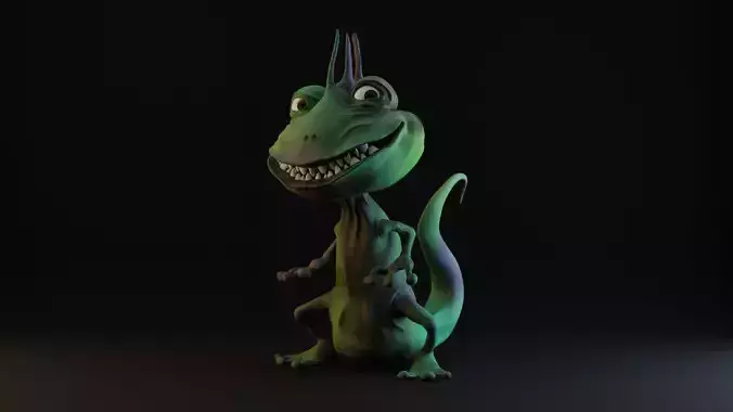 Frogski 3D model dinosaur Low-poly 3D model