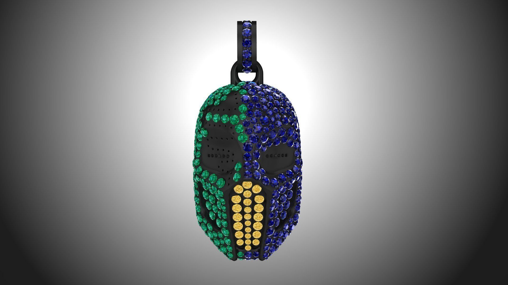 Mask sprinkled wit diamonds 3D print model_3