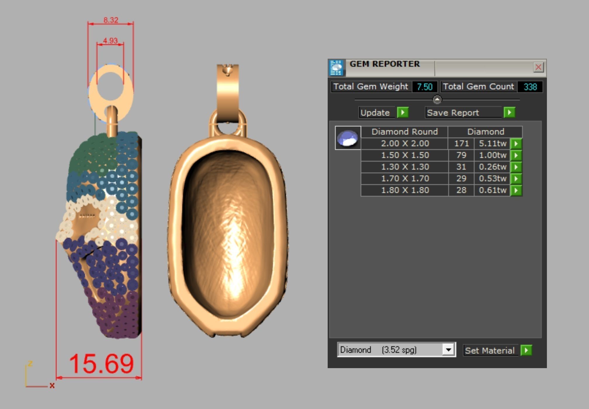 Mask sprinkled wit diamonds 3D print model_8