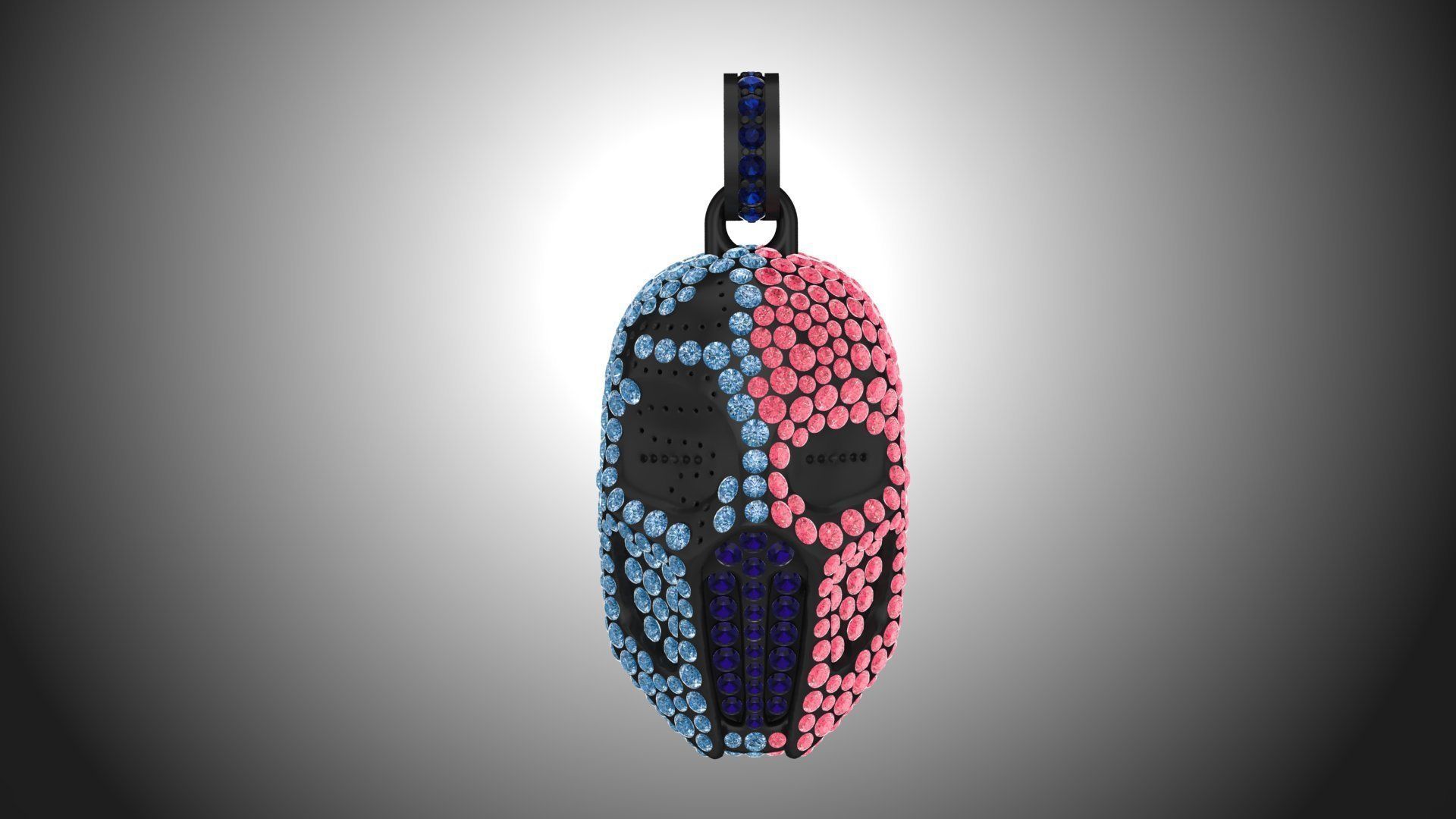 Mask sprinkled wit diamonds 3D print model_4