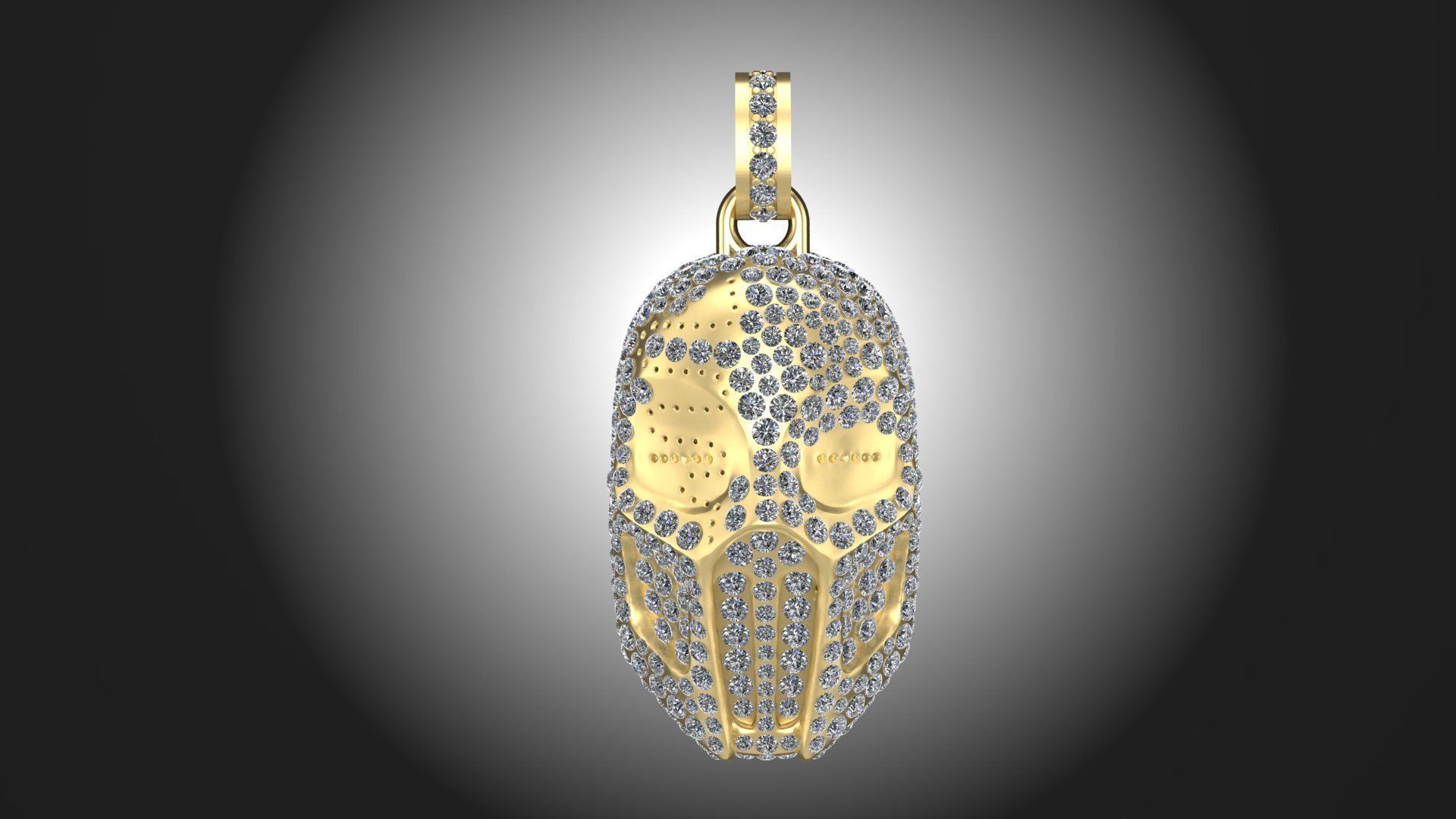 Mask sprinkled wit diamonds 3D print model_5