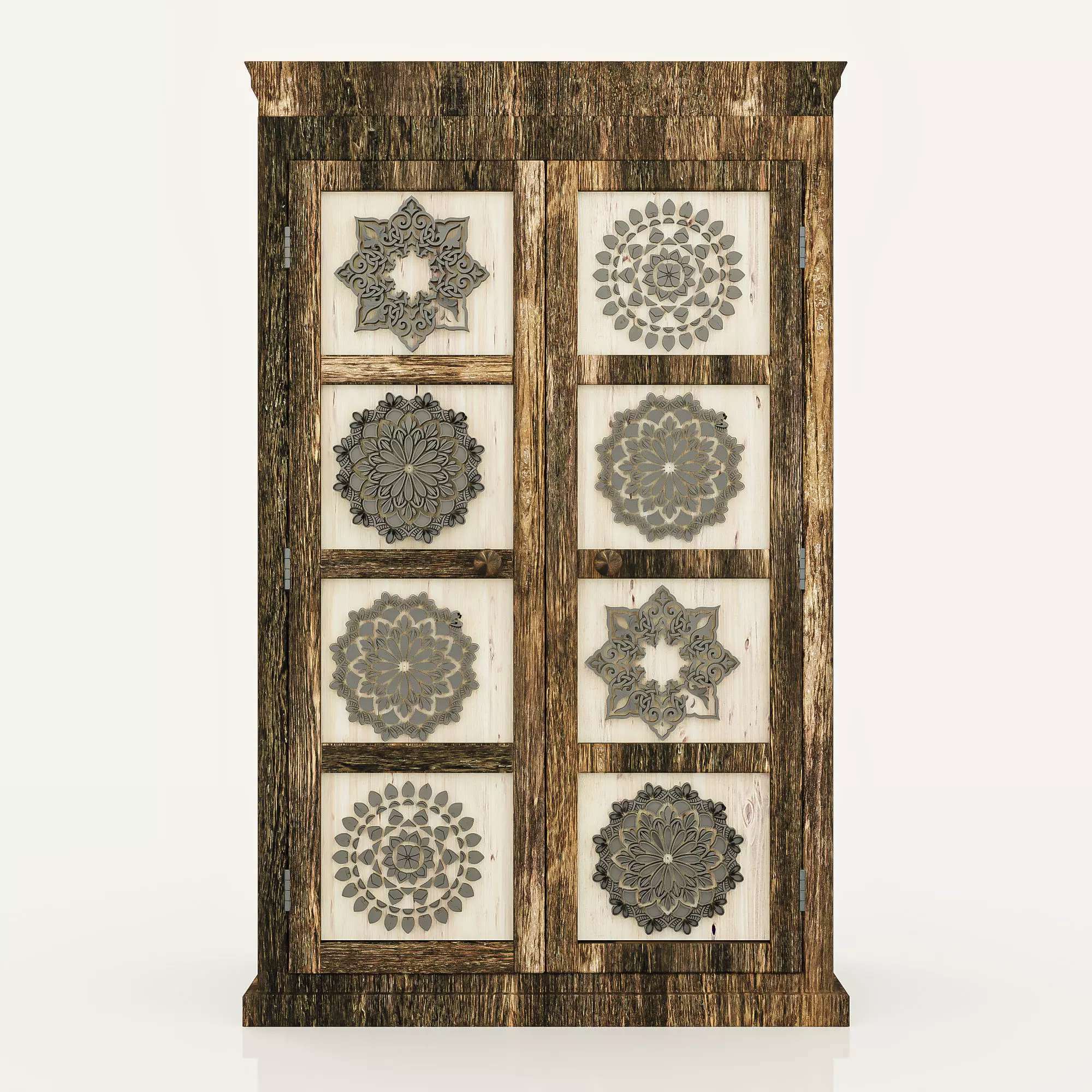 Wardrobe Mandala Old Wood Free 3D model