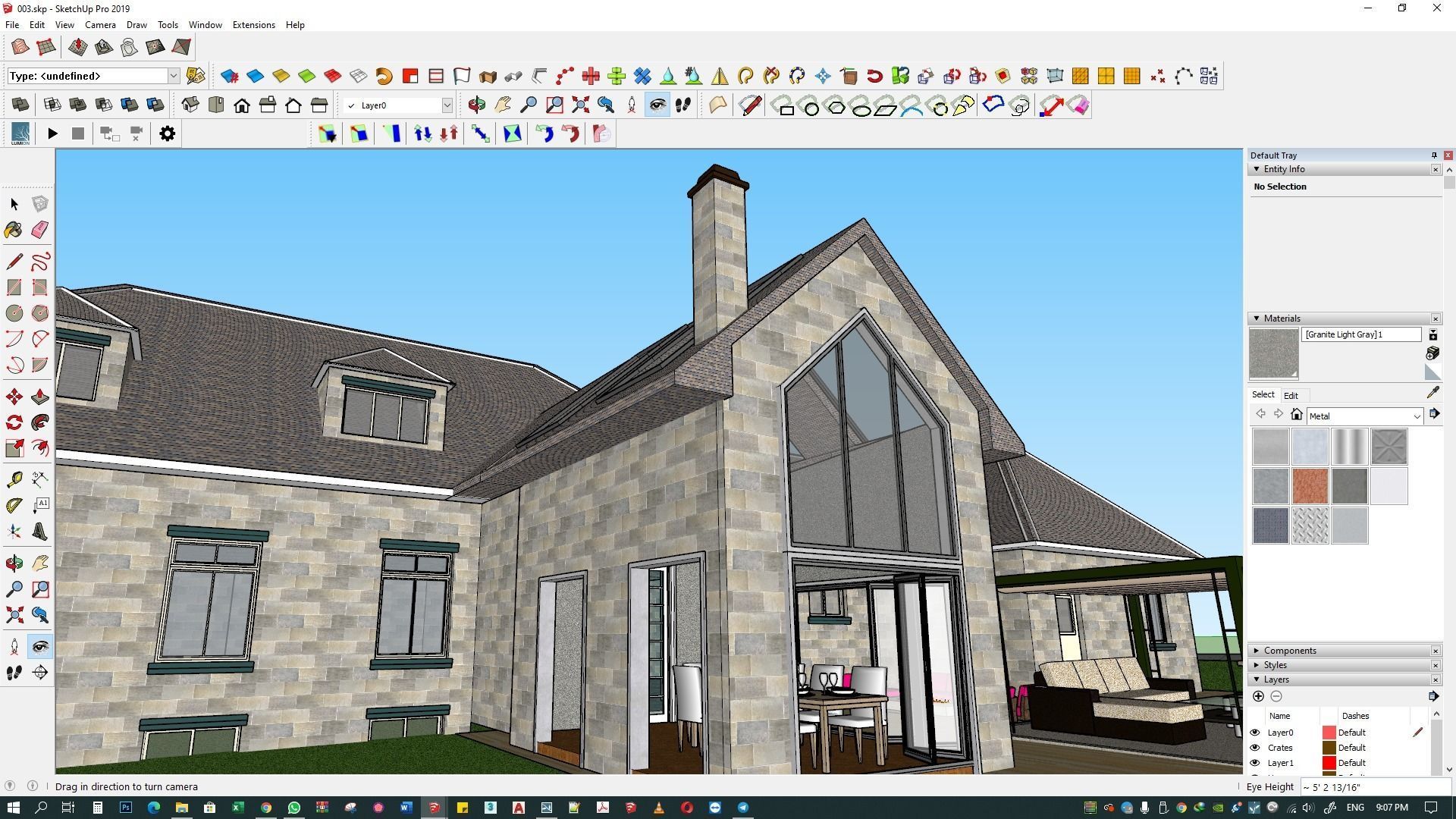 Backyard design of American house sketchup model with lumion 3D model_9