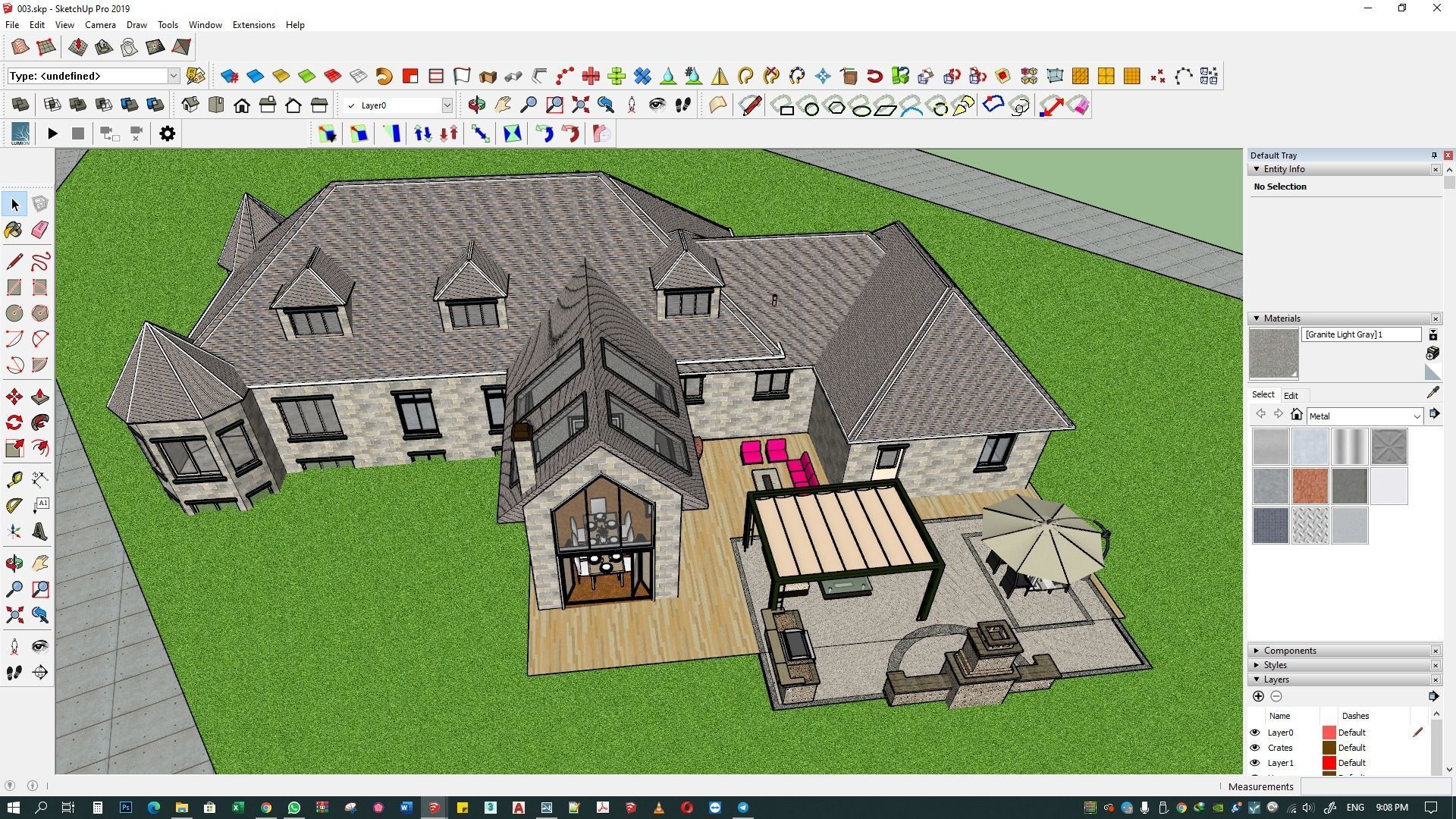 Backyard design of American house sketchup model with lumion 3D model_16