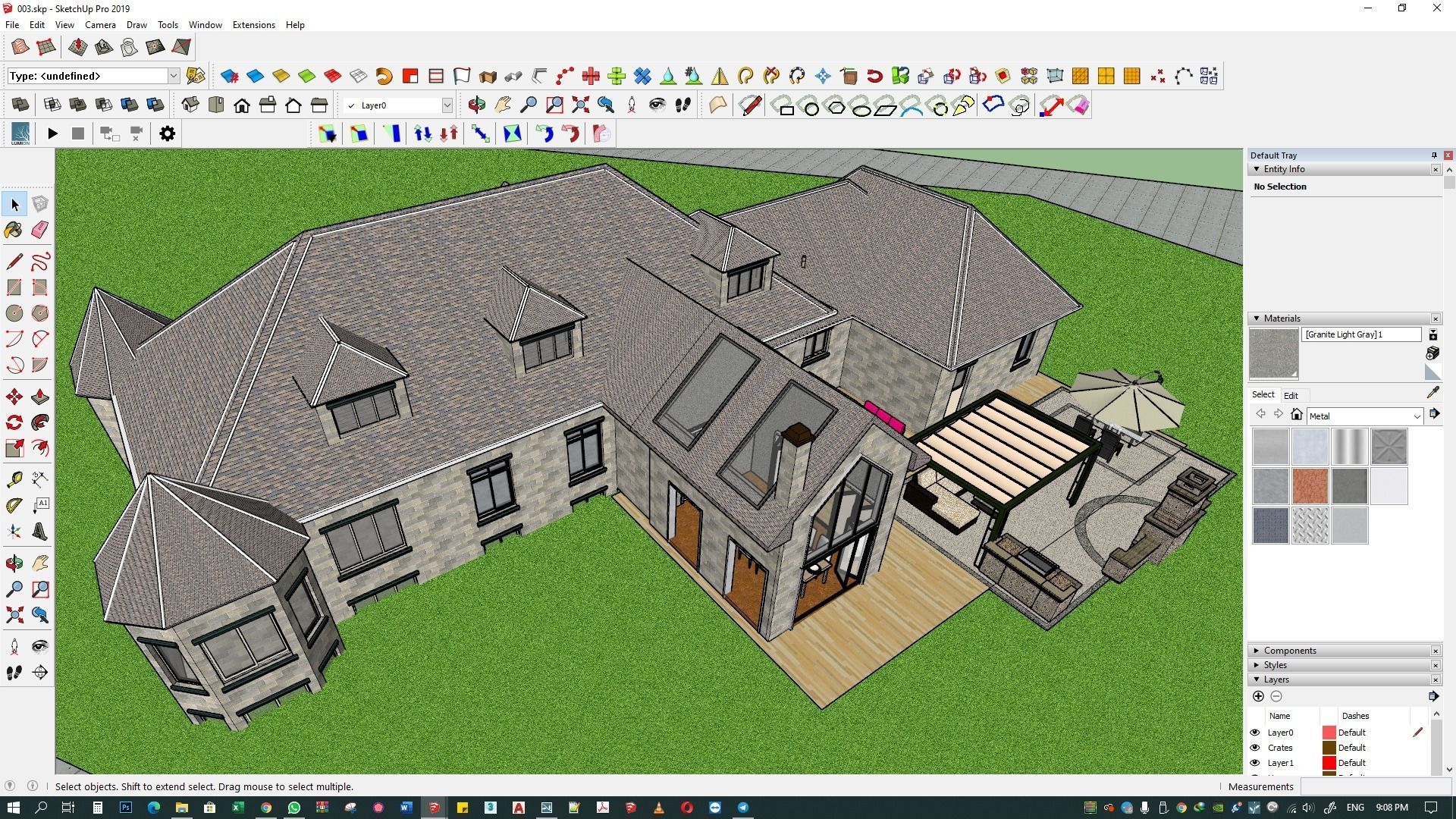 Backyard design of American house sketchup model with lumion 3D model_14