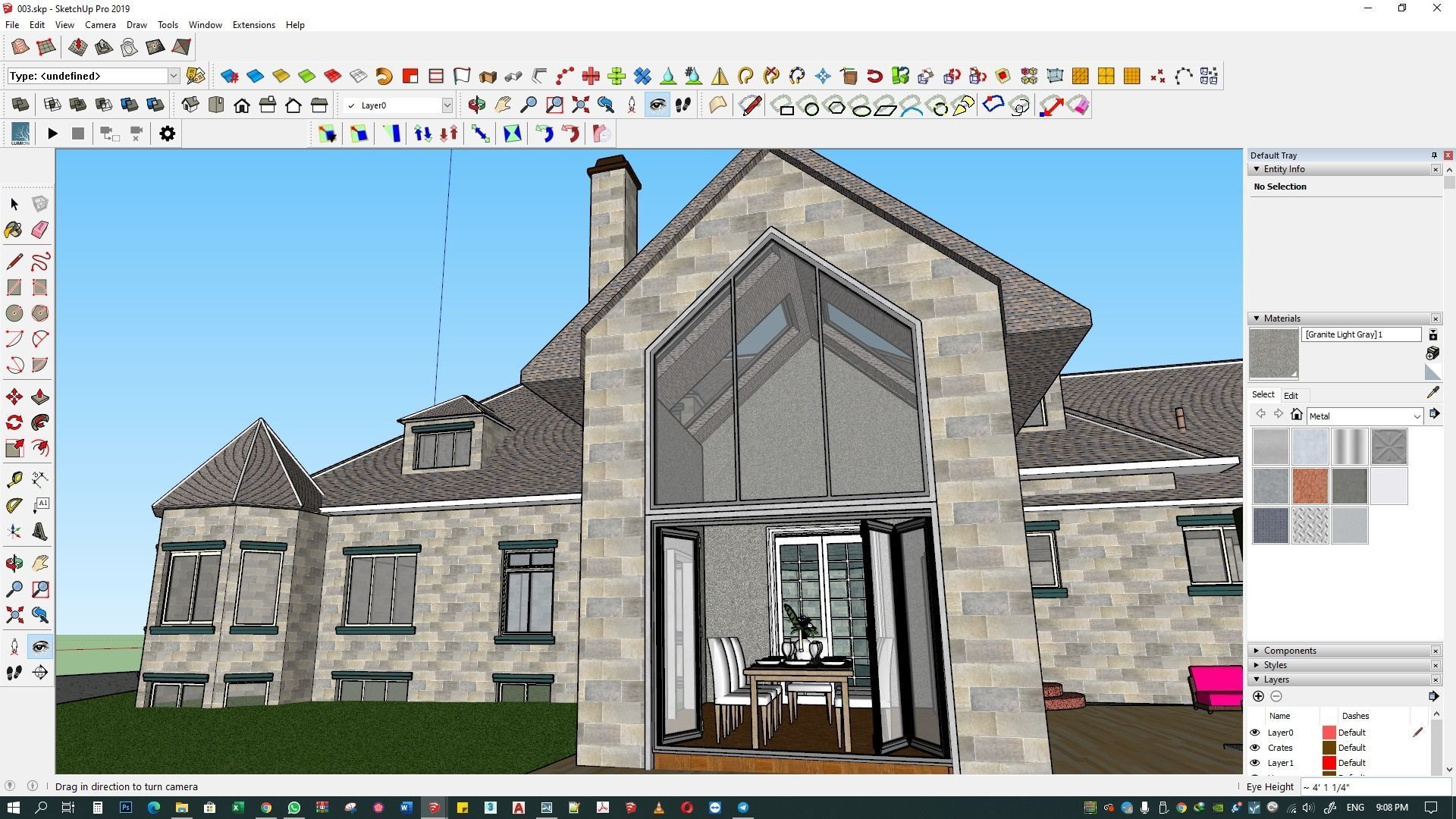 Backyard design of American house sketchup model with lumion 3D model_11