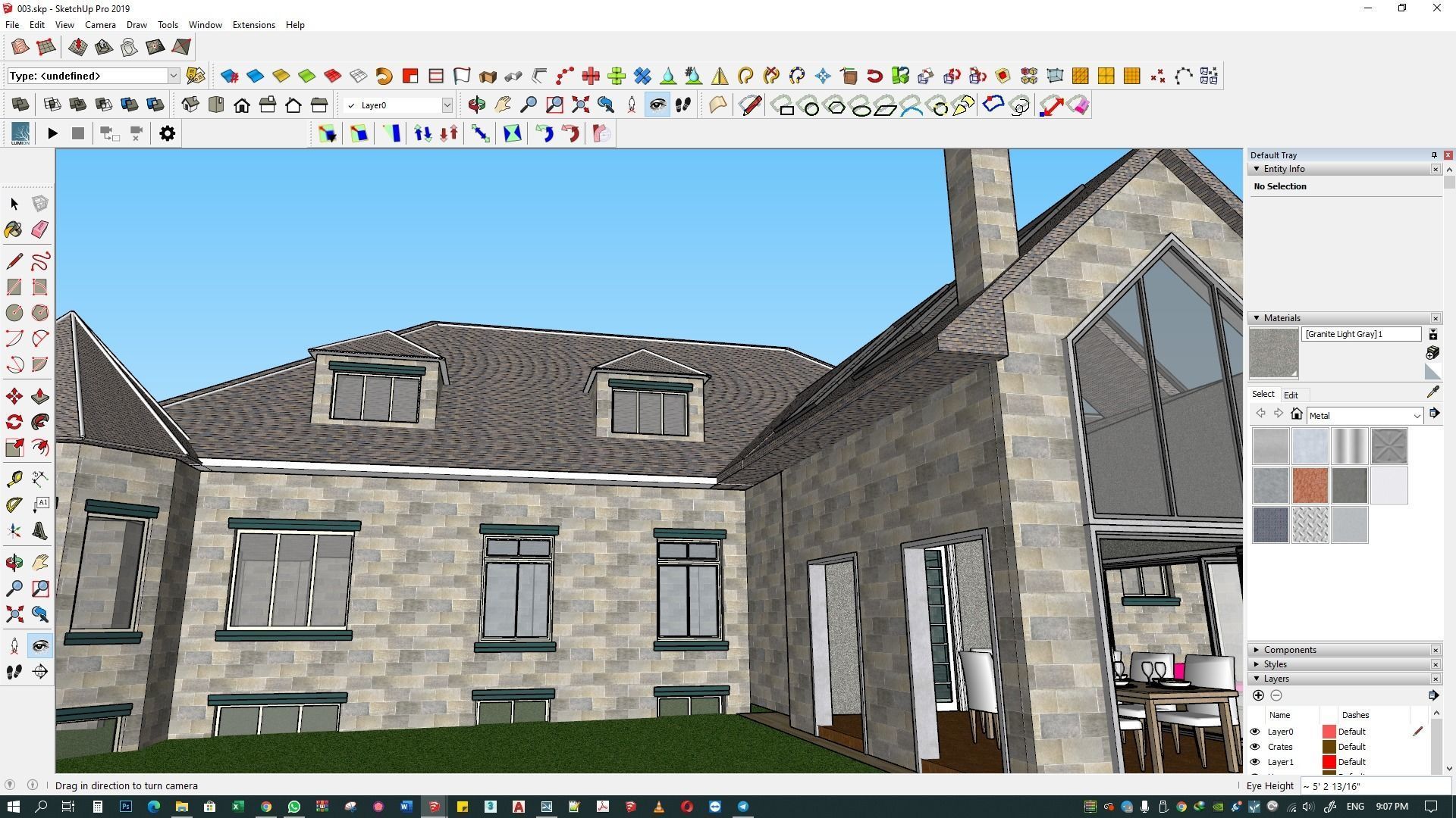 Backyard design of American house sketchup model with lumion 3D model_10