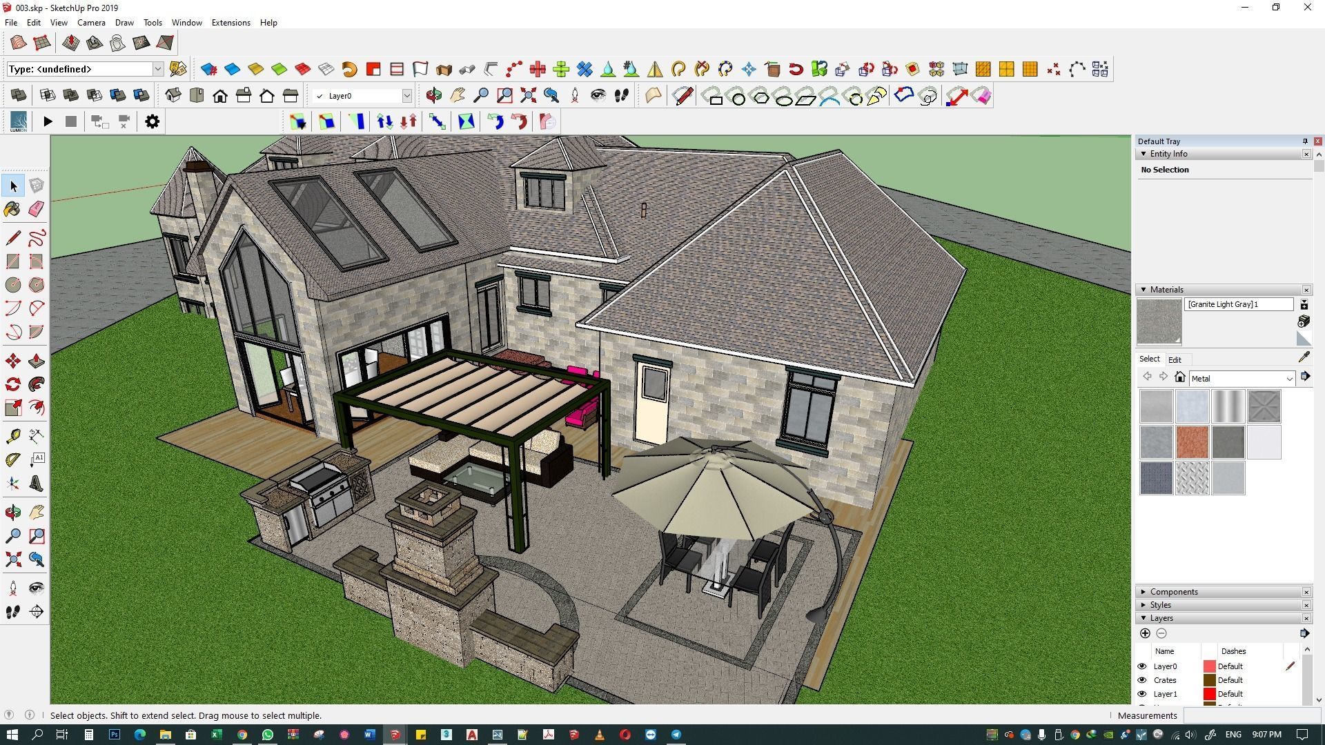 Backyard design of American house sketchup model with lumion 3D model_6