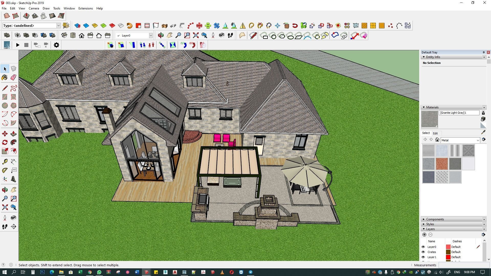 Backyard design of American house sketchup model with lumion 3D model_15