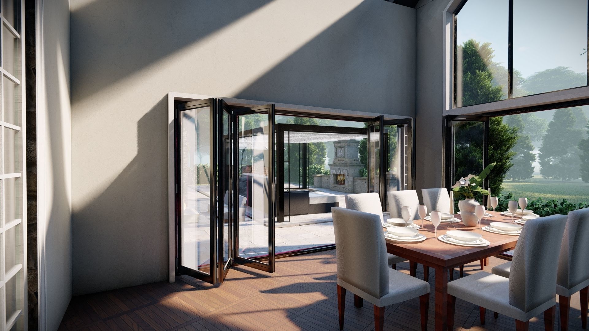 Backyard design of American house sketchup model with lumion 3D model_4