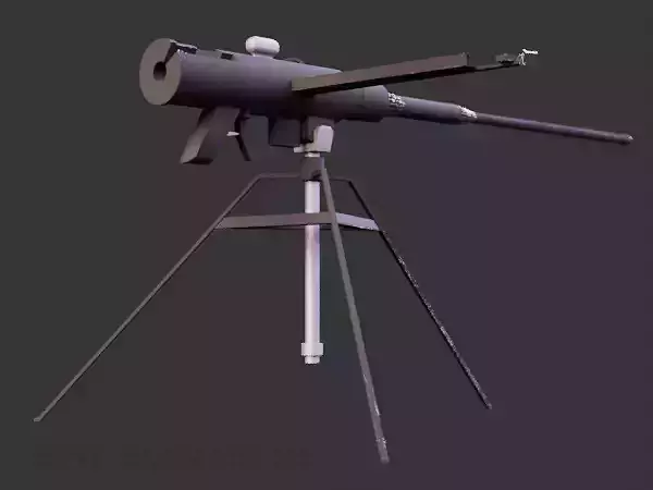 Fictional Inter-War Styled Machine Gun Low-poly 3D model