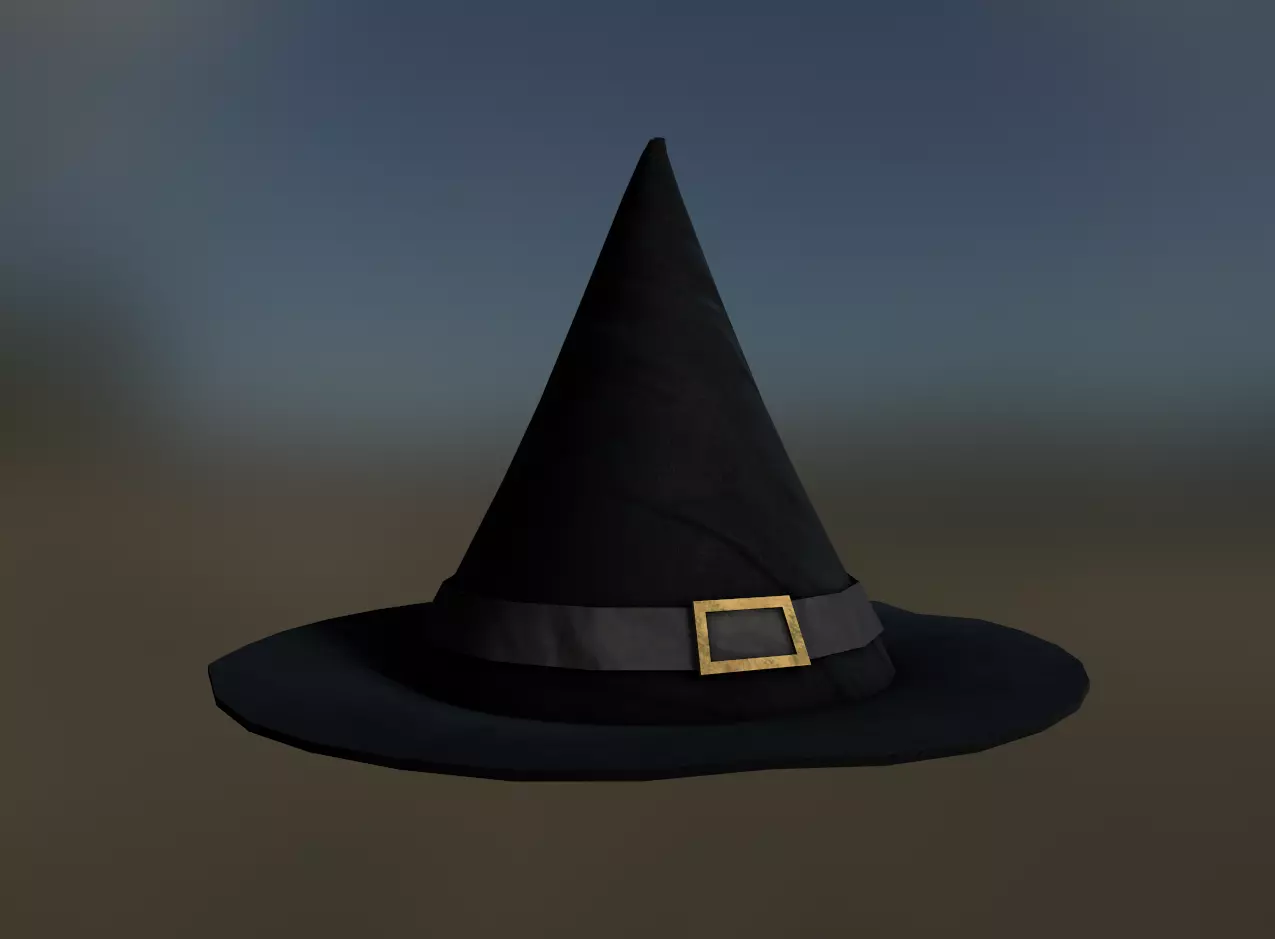 Witches Hat Low-poly 3D model_0
