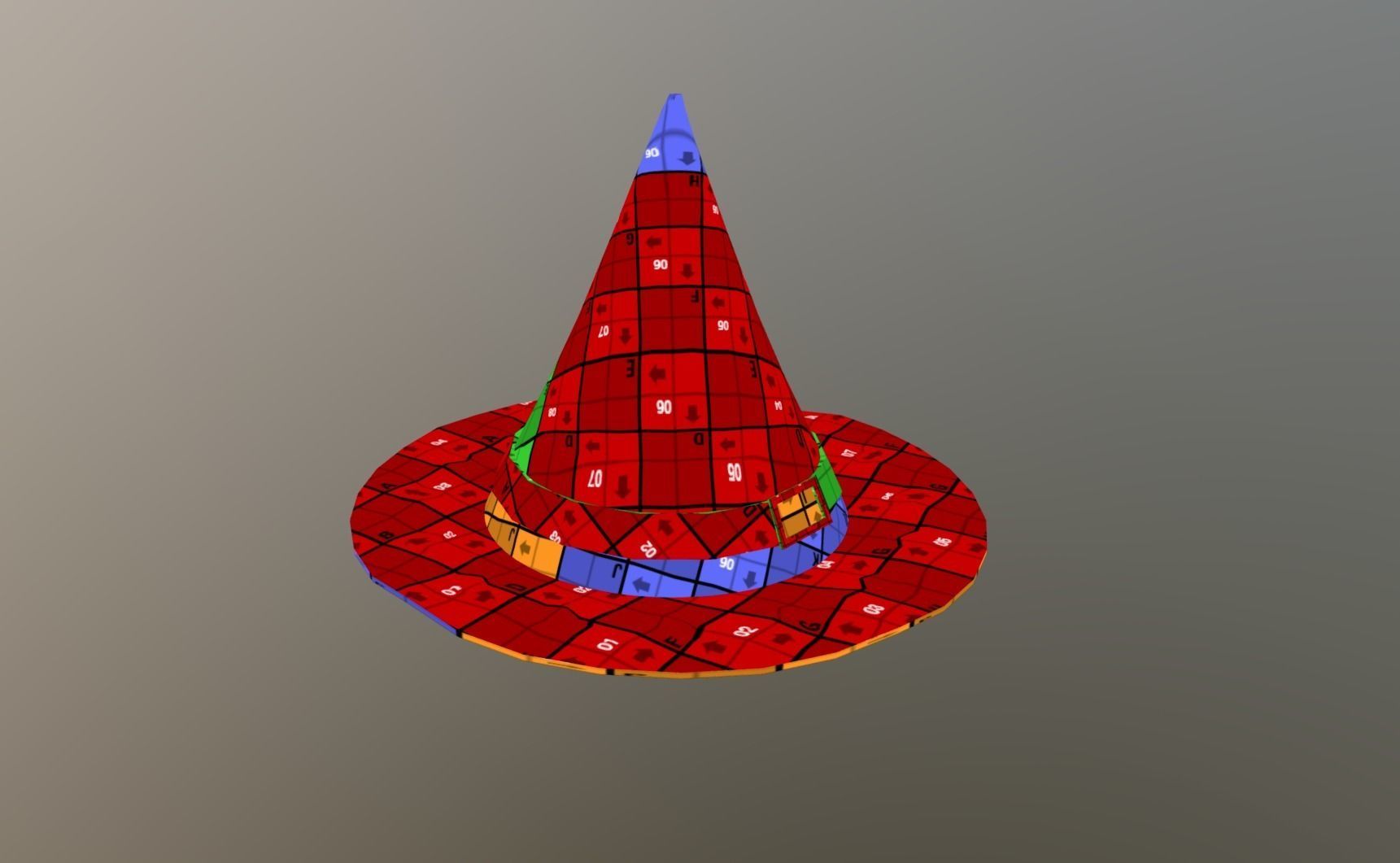 Witches Hat Low-poly 3D model_7