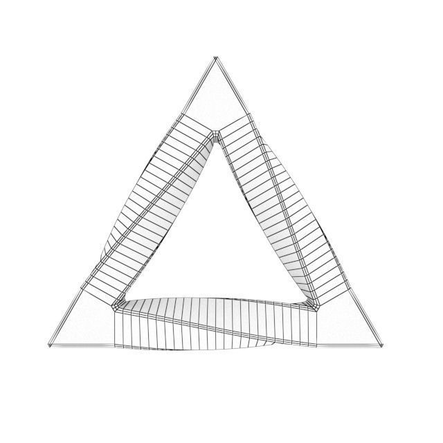 Twisted Triangle 3D print model_3