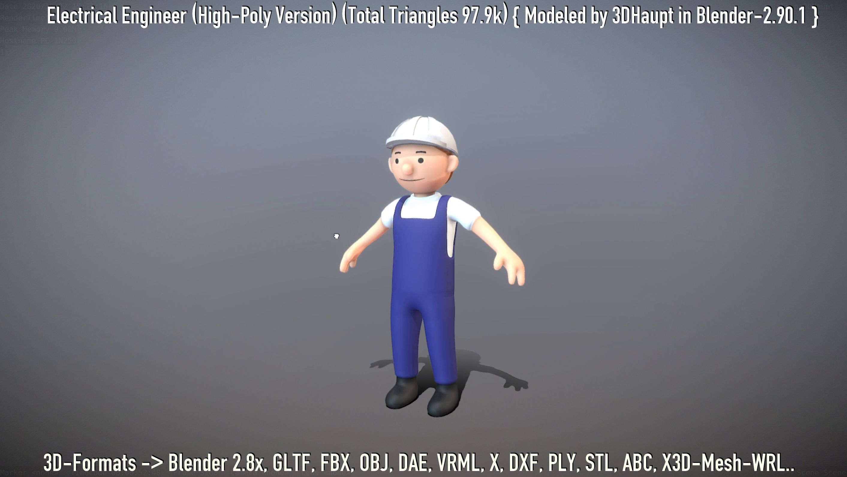 Electrical Engineer High-Poly Version Not Rigged 3D model_69