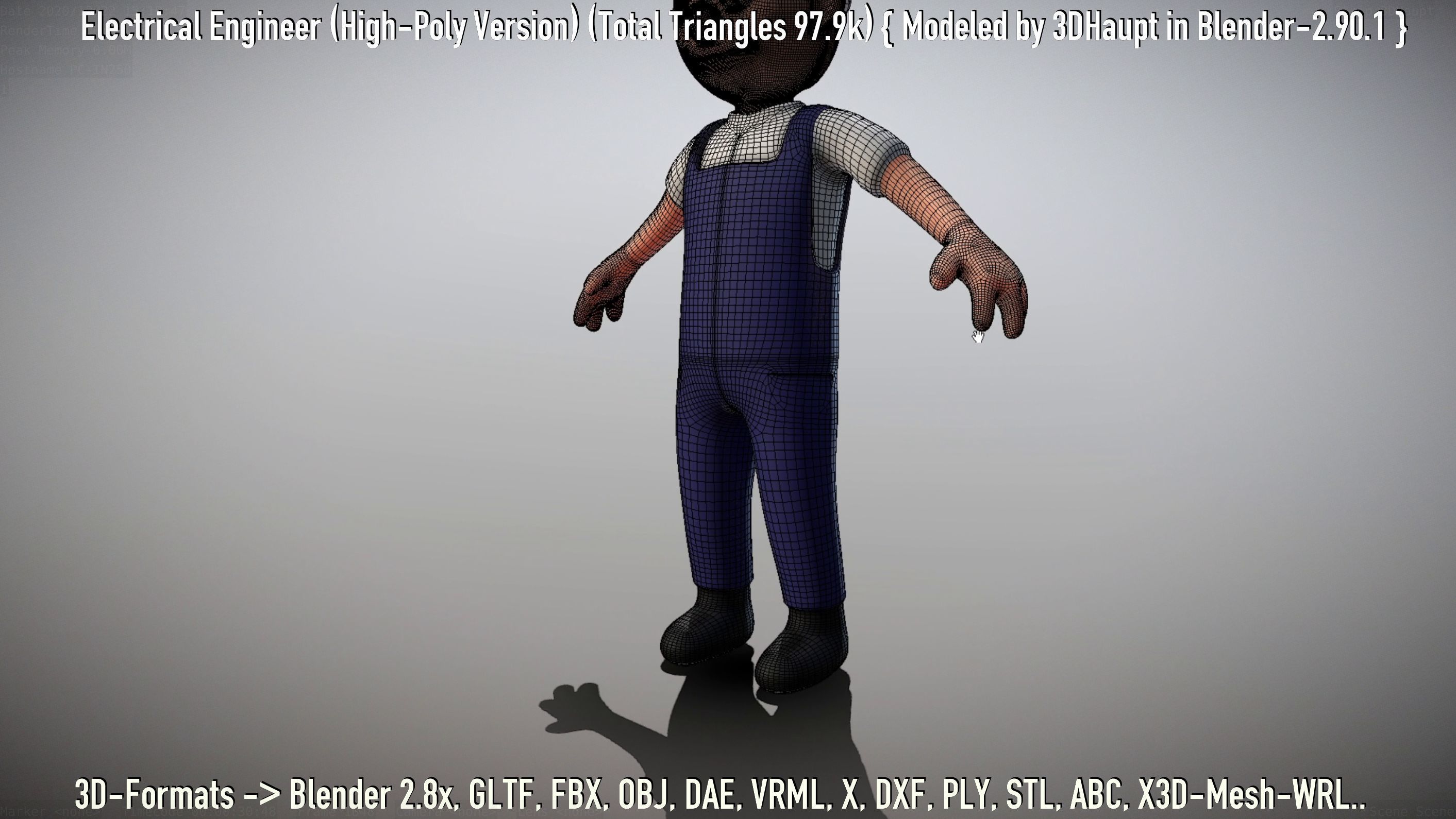 Electrical Engineer High-Poly Version Not Rigged 3D model_89