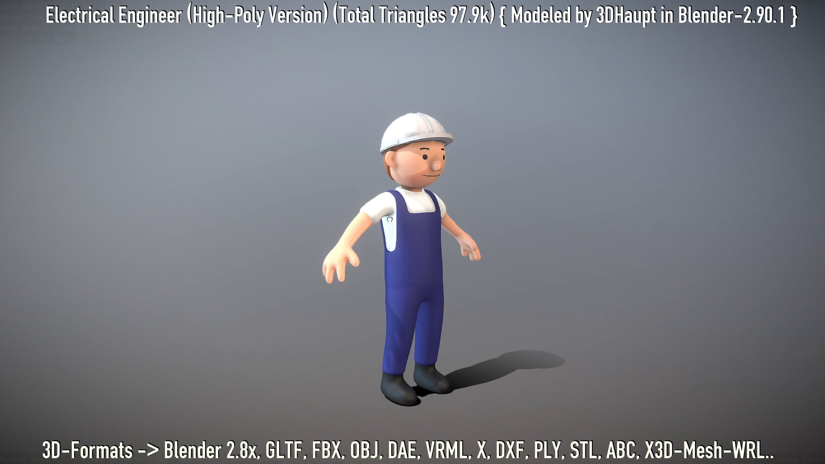Electrical Engineer High-Poly Version Not Rigged 3D model_40