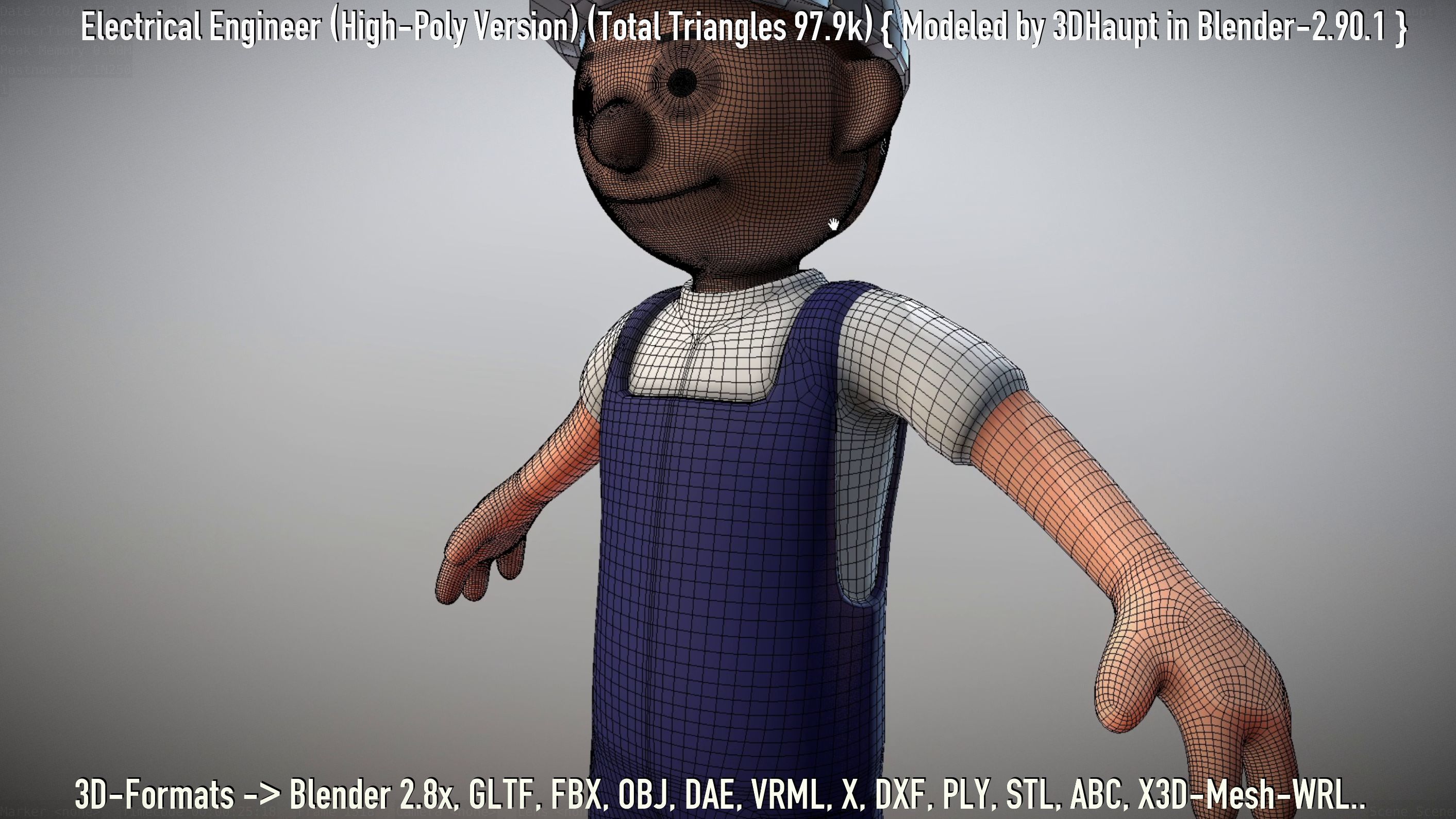 Electrical Engineer High-Poly Version Not Rigged 3D model_85